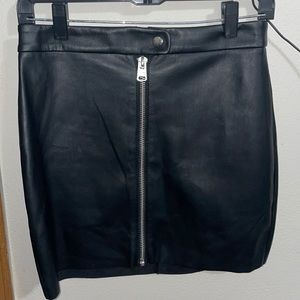 Express leather mini skirt.